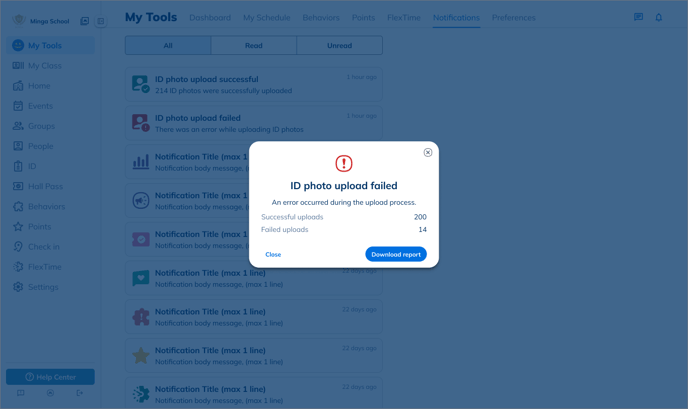 8 Notification error